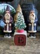 Antique Tin Toy Pan With Old Postcard Print Santa Primitives photo 4