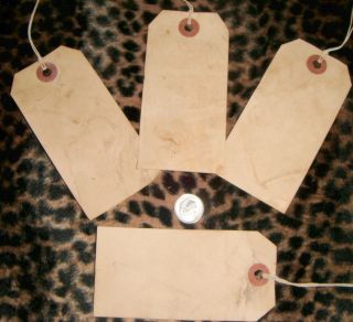 100 Large Hang Tags Primitive,  Vintage Inspired,  Coffee Stained,  Grungy,  Rustic photo