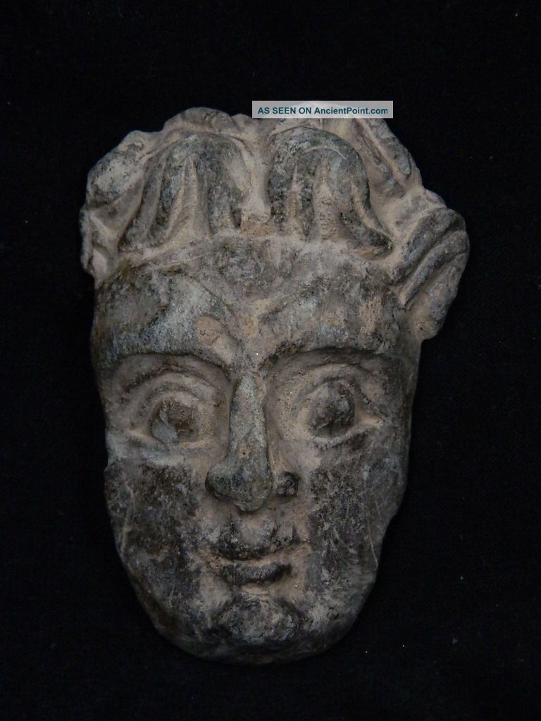 Ancient Schist Stone Atlas Face Gandharan/gandhara 100 Ad Stn15003 Near Eastern photo