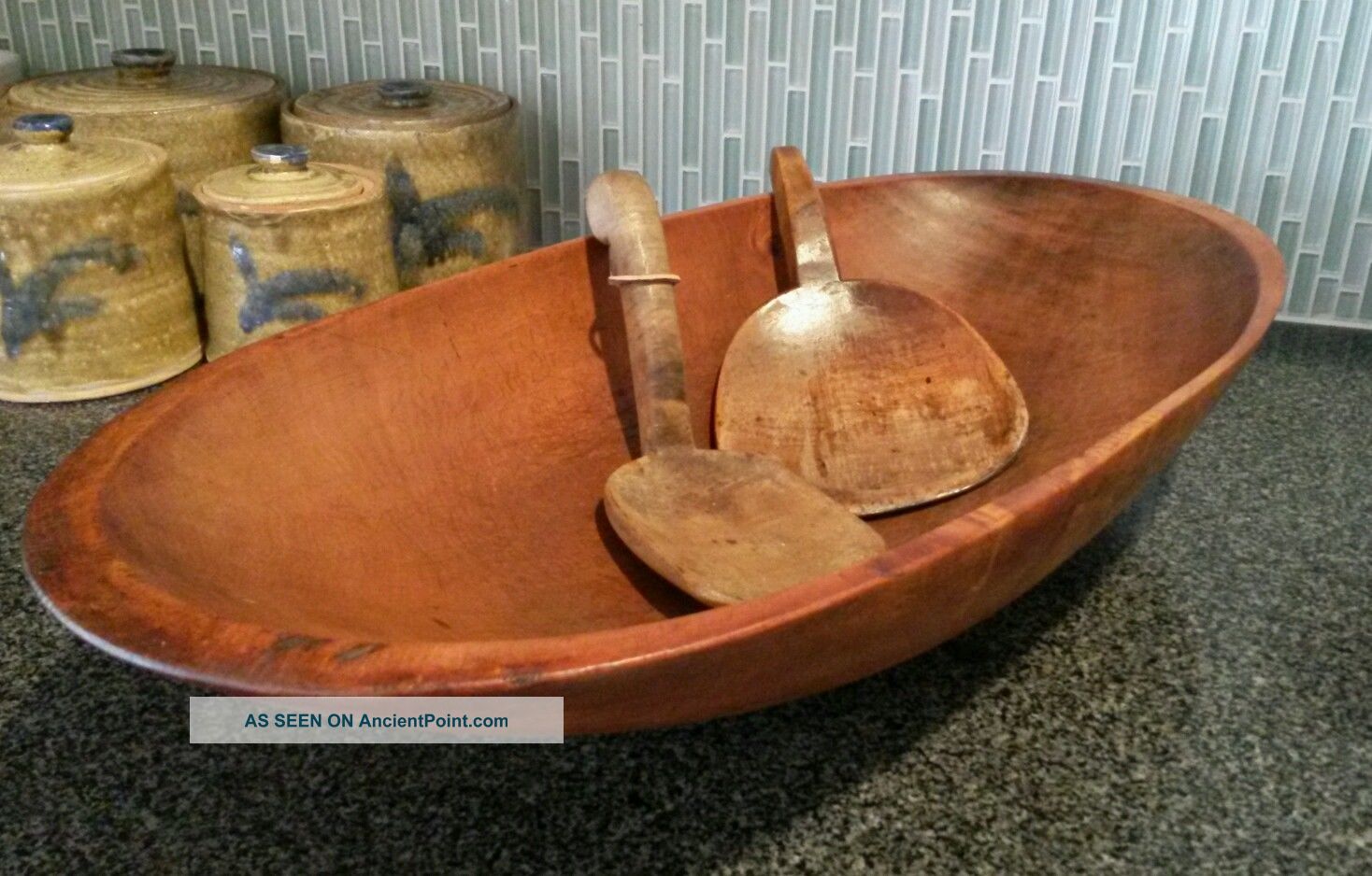 Early X Large Primitive Wooden Butter/dough Bowl 19thc - 22.  5 