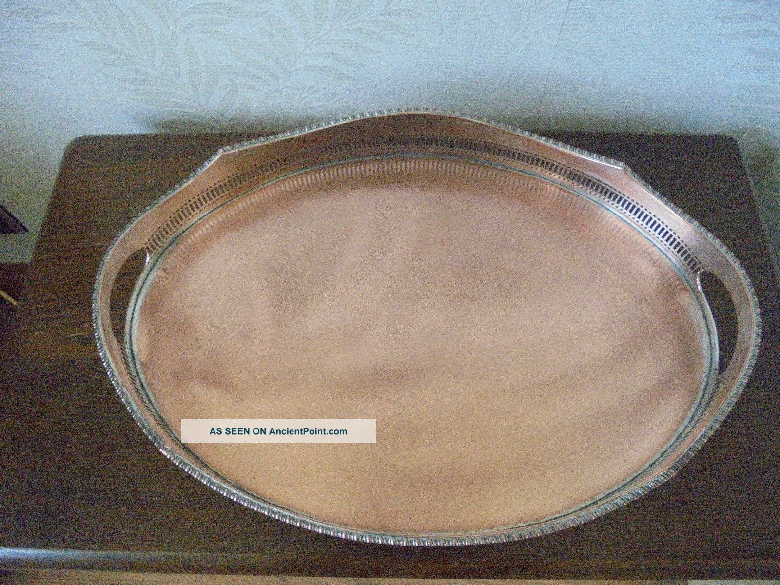 Silver Plated On Copper Gallery Tray Platters & Trays photo