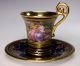 Royal Vienna Hand Painted Gold Cobalt Jupiter Callisto Porcelain Cup And Saucer Cups & Saucers photo 1