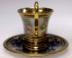 Royal Vienna Hand Painted Gold Cobalt Jupiter Callisto Porcelain Cup And Saucer Cups & Saucers photo 3
