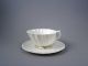 Antique Handpainted Irish Porcelain Neptune Tea Cup Saucer Duo Belleek 1891 - 1926 Cups & Saucers photo 5