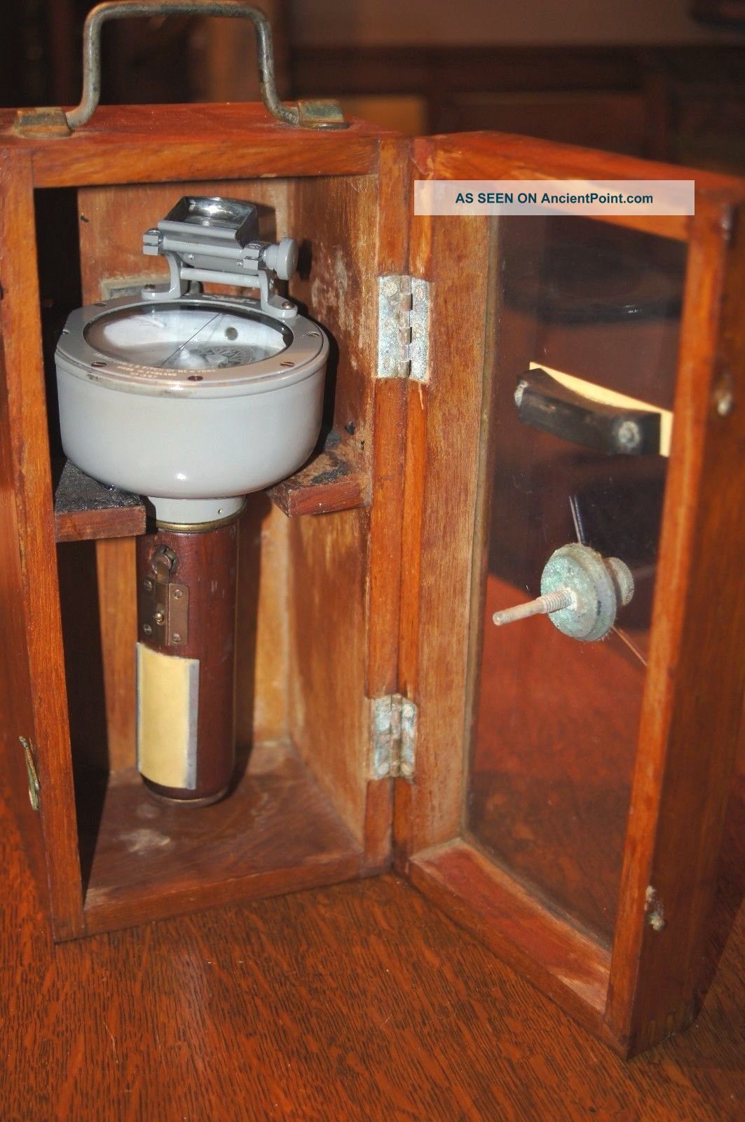 Vintage Antique Sestrel Boat Compass Wood Case By Abercrombie & Fitch 1397 Compasses photo