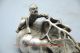 Chinese Old Fengshui Pure Silver Tongzi Kid Boy Girl Pumpkin Squash Statue Other Chinese Antiques photo 1