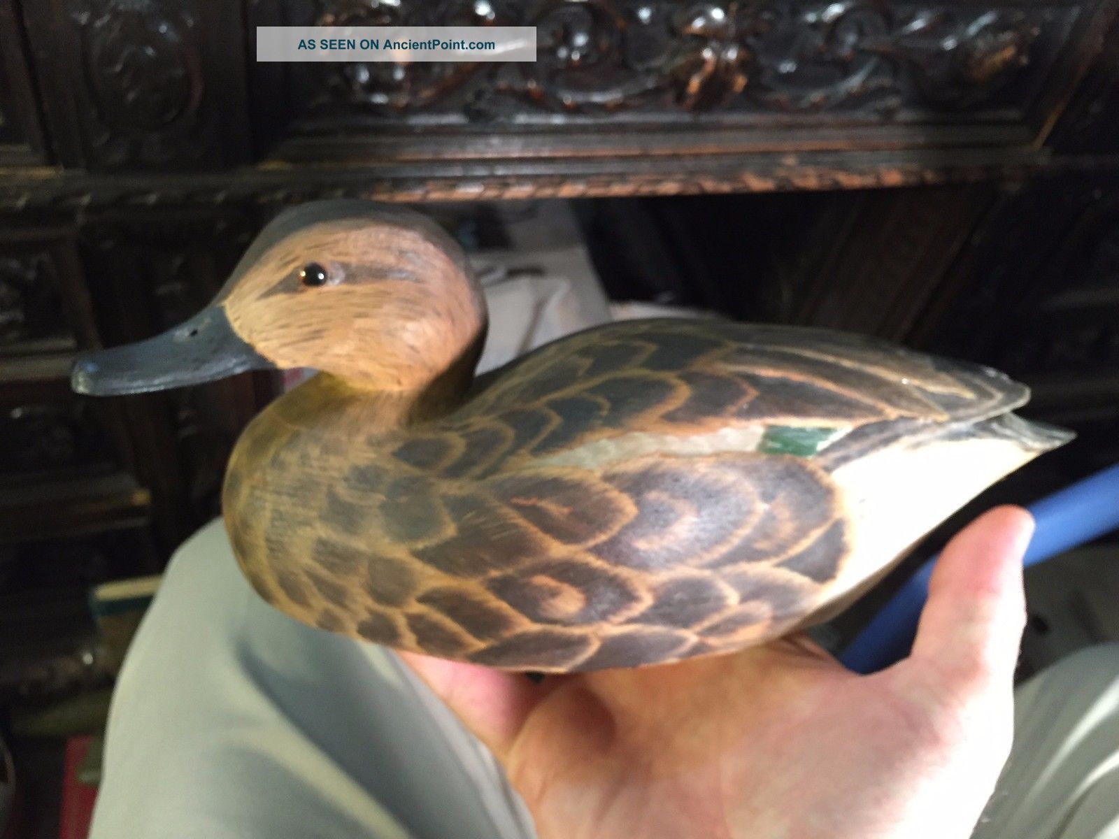 Old Painted Wood Duck Decoy Jacob Bruinooge S.  Wellfleet Mass Primitives photo