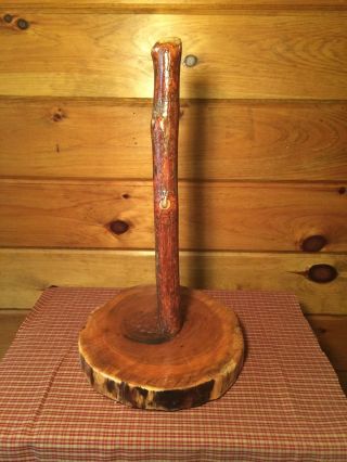 Amish Crafted Rustic Paper Towel Holder/sassafras/country/primitive/rustic/log photo