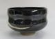 H590: Japanese Old Kuro Raku Pottery Ware Tea Bowl With Good Sign Of Raku W/box Bowls photo 2