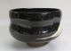H590: Japanese Old Kuro Raku Pottery Ware Tea Bowl With Good Sign Of Raku W/box Bowls photo 4