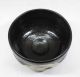 H590: Japanese Old Kuro Raku Pottery Ware Tea Bowl With Good Sign Of Raku W/box Bowls photo 5