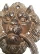 Vintage Lion Cast Iron Door Knocker Rustic Brown Door Bells & Knockers photo 3