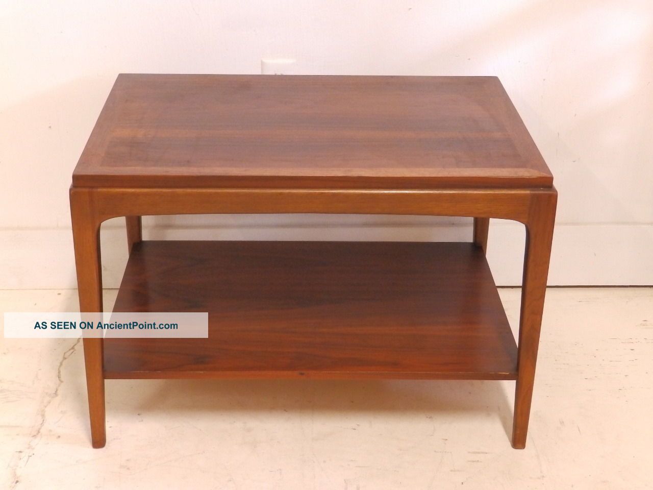 Mid Century Modern Lane Rhythm Style 99705 Walnut End/side/lamp Two Tier Table Post-1950 photo