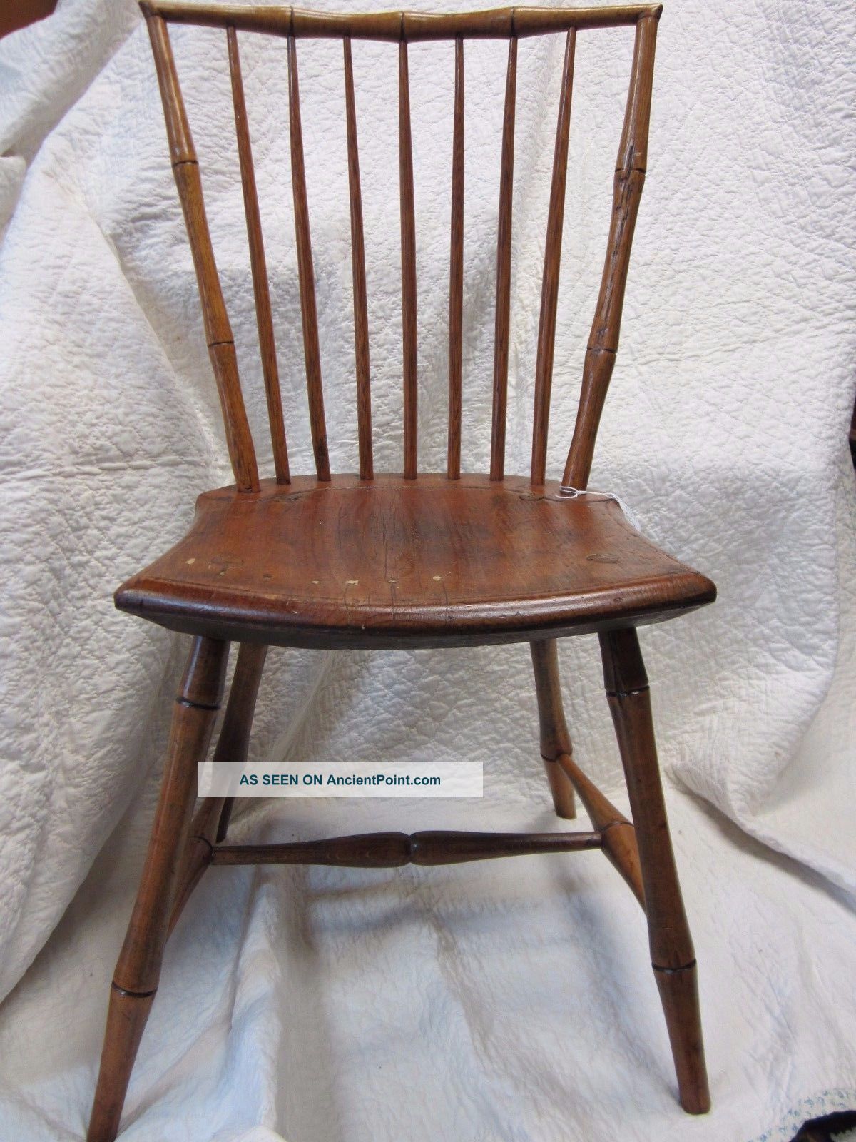 Early 19th Century Windsor Side Chair Of Mixed Wood Sound Chair 1800-1899 photo