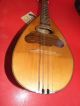 Antique Bow Back Mandolin Inlaid Wood W Hard Case Vintage C1920.  S String photo 3