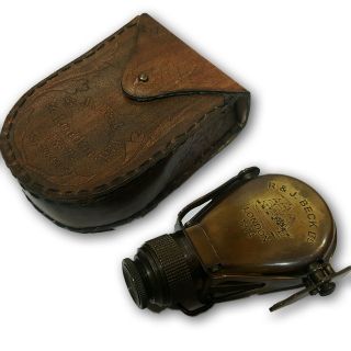 Antique Brass Pocket Size Vintage Single Eye Binocular {monocular} W Case Tc 012 photo