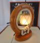 Vintage Wheel Table Lamp Nautical Decor Vintage Ships Wood Wooden Ship Light Vtg Art Deco photo 4