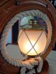 Vintage Wheel Table Lamp Nautical Decor Vintage Ships Wood Wooden Ship Light Vtg Art Deco photo 6