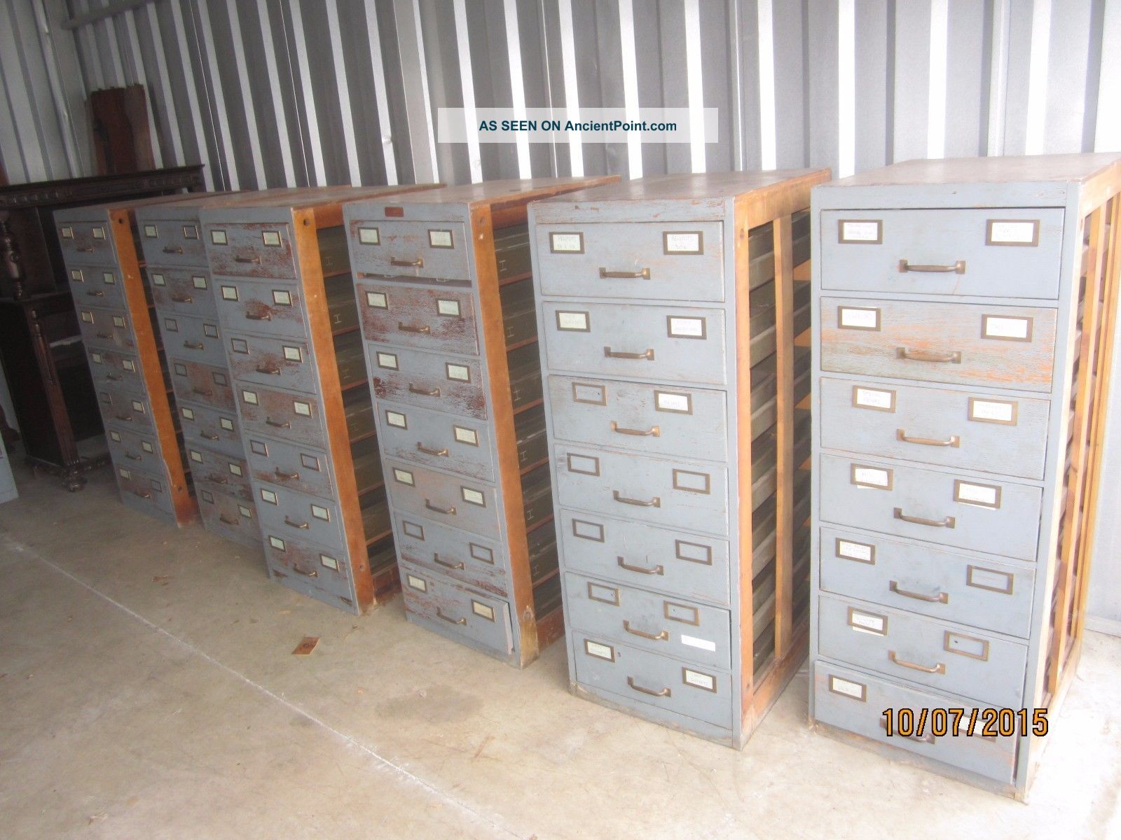8 Globe Wernicke Wood Brass Storage File Cabinets Industrial Metal Hardware Part 1900-1950 photo