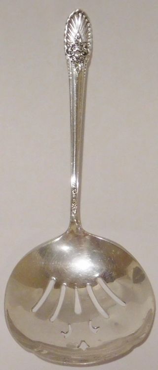 Antique 1936 International Sterling Silver Riviera Cut Out Berry Serving Spoon photo