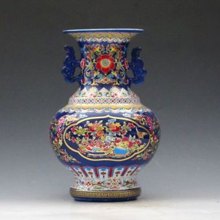 Chinese Jingdezhen Famille Rose Porcelain Hand - Painted Flower Vase Csyb323s photo