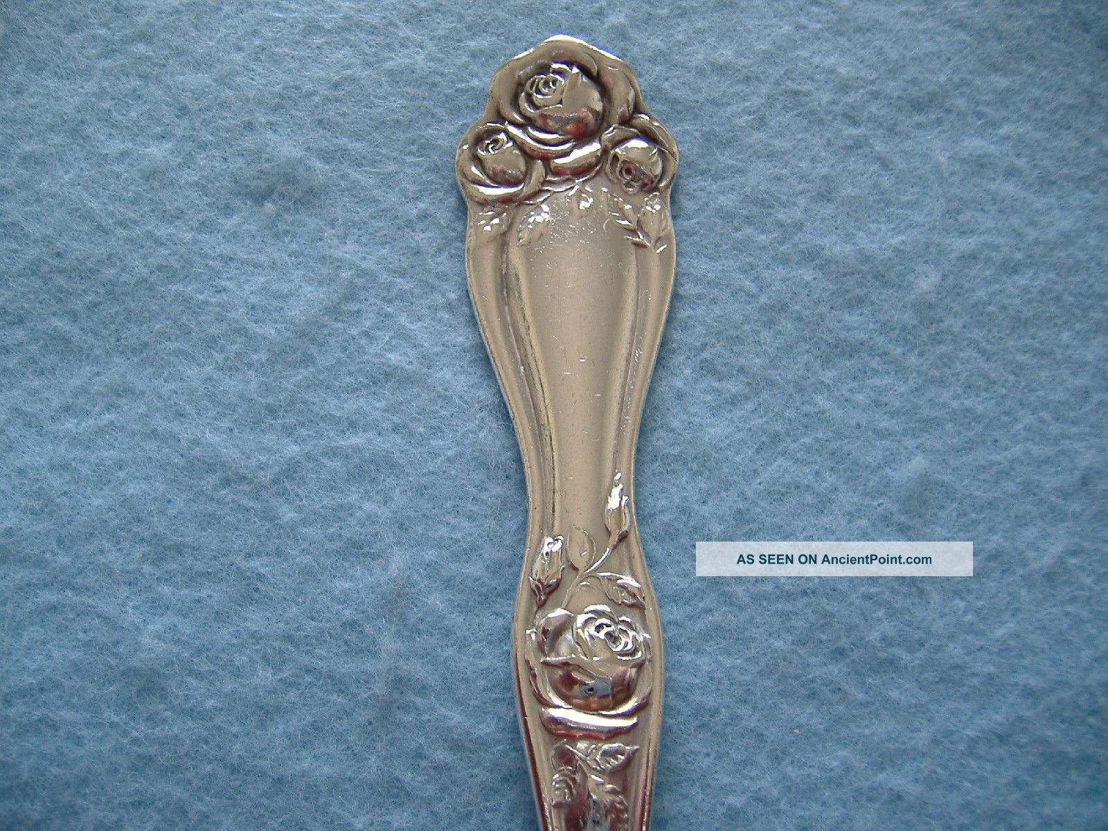 Vintage Holmes & Edwards Silverplate Serving Spoon - American Beauty Rose - 1909 Flatware & Silverware photo