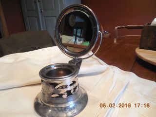 Vintage Derby Silverplate Co.  Shaving Mirror/stand With Bowl photo