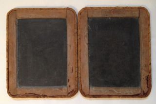Antique Primitive 1800 ' S Childs Germ Proof School Double Sided Slate Chalkboard photo