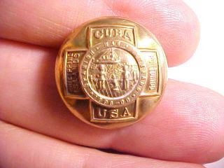 1898 - 99 Spanish American War Veterans Brass Uniform Button Vg, photo