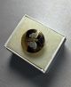 Antique Tortoise Shell Pique Silver Gold Butterfly Inlay Button 18mm / 3/4 