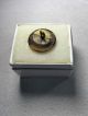 Antique Tortoise Shell Pique Silver Gold Butterfly Inlay Button 18mm / 3/4 