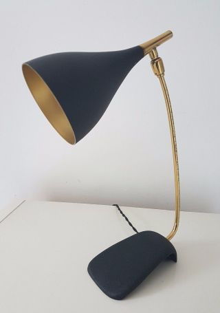 1950s Retro Vintage Stilnovo Black Desk Lamp Kalff Eames Arteluce Arredoluce photo