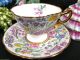 Hammersley Tea Cup And Saucer Floral Painted Chintz Pattern Quatrefoil Shape Cups & Saucers photo 8