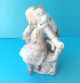 Antique Bisque China Match Striker/holder,  Seated Girl With Playful Cat. Figurines photo 3