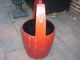 Vtg Large Primitive Red/orange? Wood Water Barrel/bucket/pail W/handle Primitives photo 2