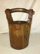 Antique Primitive Wood Water Bucket Pail Well Solid Wood All Around Primitives photo 1