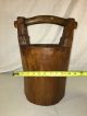 Antique Primitive Wood Water Bucket Pail Well Solid Wood All Around Primitives photo 6