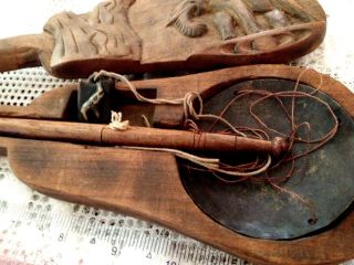 Antique Opium Wooden Scale Asian 19th Century With Buffalo Bone Beam photo