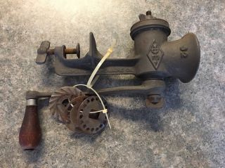 Vintage Cast Aluminum Shapleigh Hardware 62 Table Top Meat Grinder Accessories photo