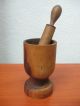 Vtg Old Antique Country Primitive Wooden Apothecary Mortar And Pestle Crushing Primitives photo 1