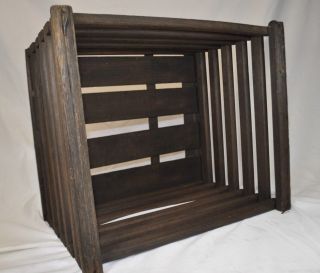 Vintage Antique Wooden Egg Crate Old Farm Decor Dark Wood Tone 18 