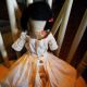 Bruckner Topsy Turvy Black White Cloth Doll 11 