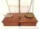 Antique Apothecary Chemist Balance Scales With Weights And Drawer Brass Pans Other Antique Science Equip photo 3