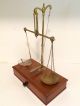 Antique Apothecary Chemist Balance Scales With Weights And Drawer Brass Pans Other Antique Science Equip photo 4