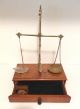 Antique Apothecary Chemist Balance Scales With Weights And Drawer Brass Pans Other Antique Science Equip photo 7