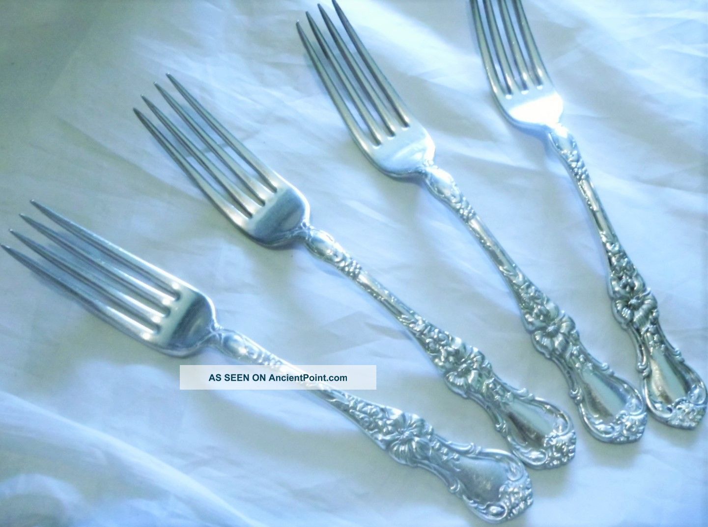 4 Floral 1902 1835 R Wallace Dinner Forks Flatware & Silverware photo