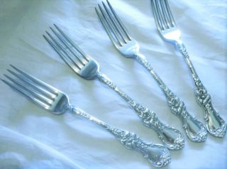 4 Floral 1902 1835 R Wallace Dinner Forks photo