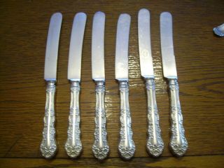 6 Rogers 1908 Hardwick Pattern Dinner Knives Is Silverplate Hollow Handled photo