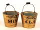 Antique 19th C Treenware Peaseware Miniature Gilt Buckets Folk Art Primitives photo 1