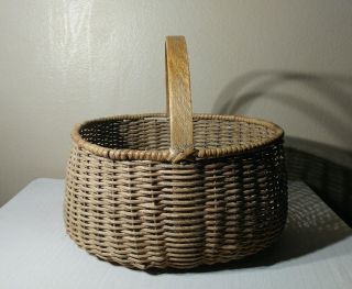 Antique Primitive Shaker Basket Hand Woven photo
